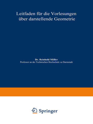 cover image of Leitfaden für die Vorlesungen über darstellende Geometrie